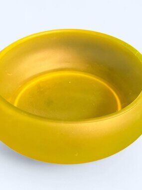 vintage yellow satin glass bowl